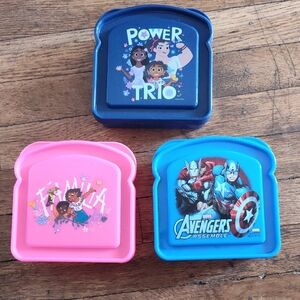 Sandwich Storage Containers With Avengers Power Trio Familia Used